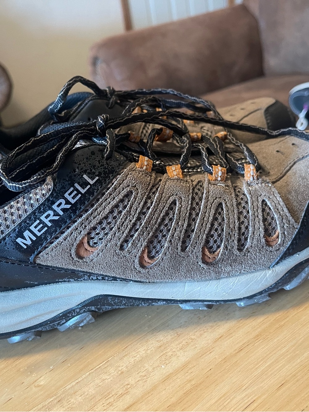 Merrell Men's Lace-Up Hiking Shoes US 8.5 Wide brown /Black J036949W